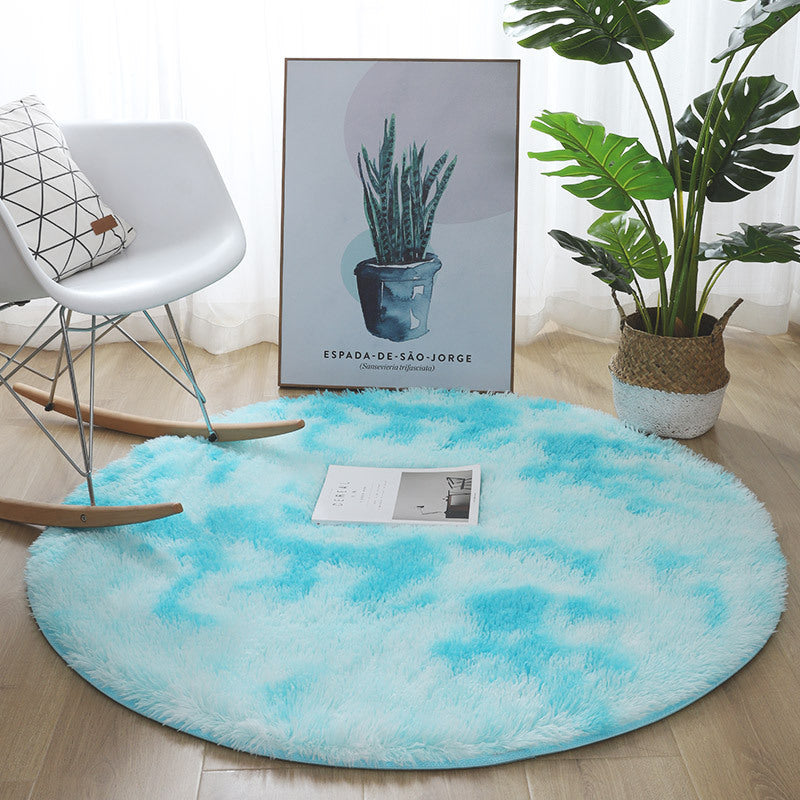 KTX-228179 Tie-Dyed Plush Round Cushion for Swivel Chairs – Soft, Non-Slip Floor Mat