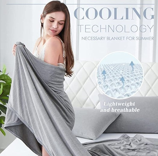 KTX-229331 Cool Feeling Knitted Cotton Summer Blanket for Air Conditioning and Naps