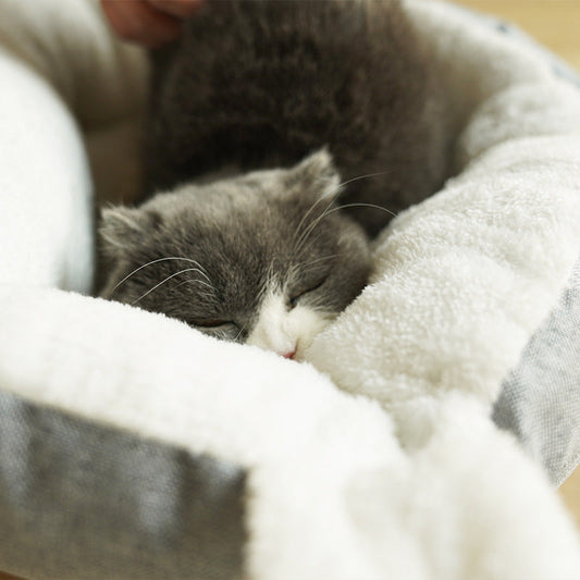 KTX-229459 Cozy Gray Enclosed Space Capsule Cat House for Comfort and Privacy