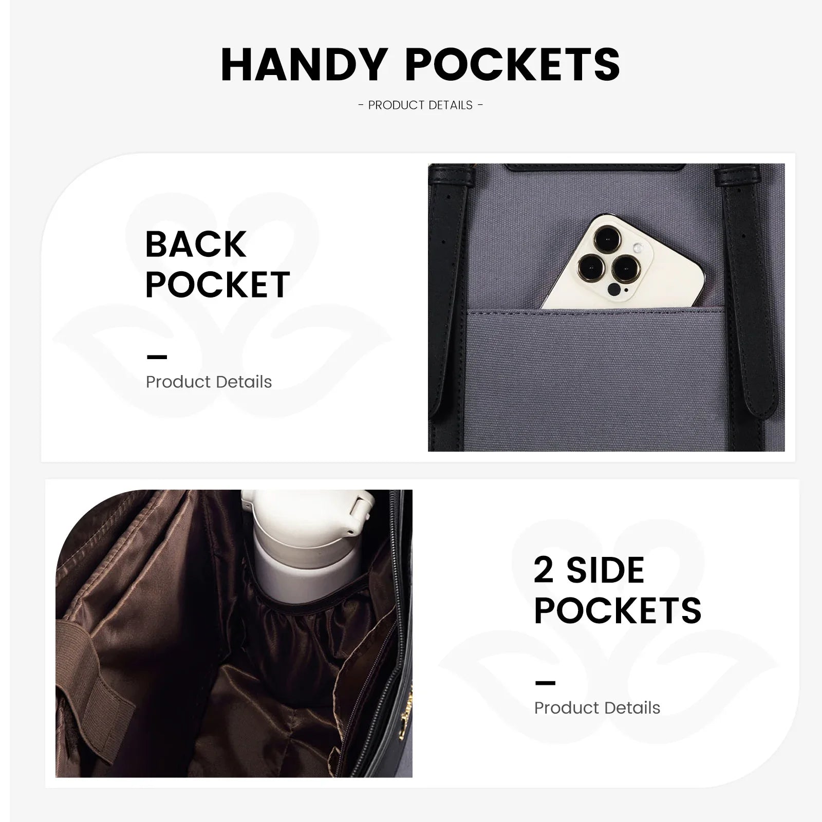 KTX-229715 Stylish 2-Piece Set PU Leather and Canvas Tote Bag for School, Shopping, and Casual Use, Versatile Crossbody and Shoulder Design for Women