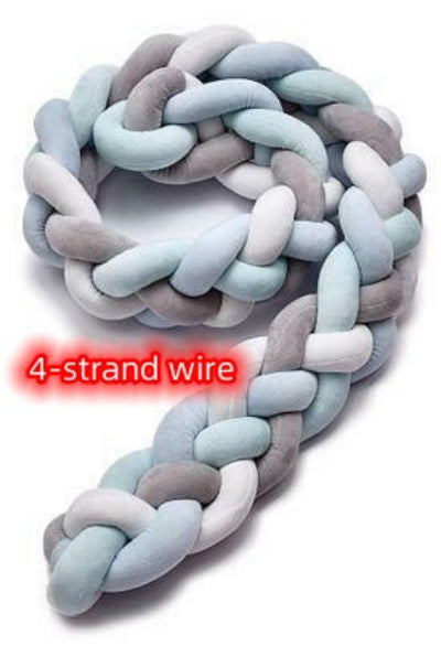 KTX-230099 Braided Crib Bumper Knot Pillow Cushion - Multi-Use Bedding Decor for Babies