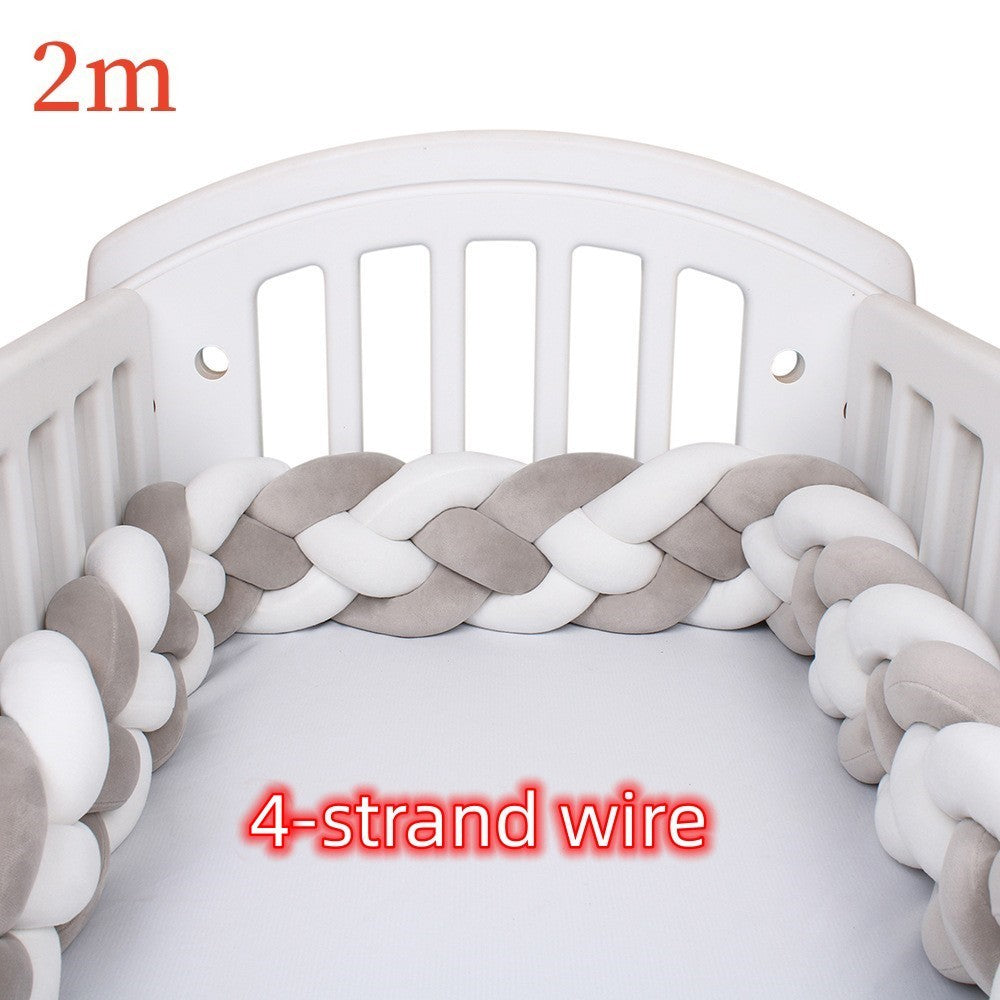 KTX-230099 Braided Crib Bumper Knot Pillow Cushion - Multi-Use Bedding Decor for Babies