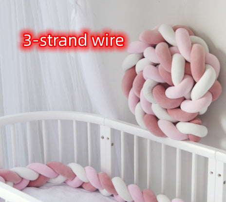 KTX-230099 Braided Crib Bumper Knot Pillow Cushion - Multi-Use Bedding Decor for Babies