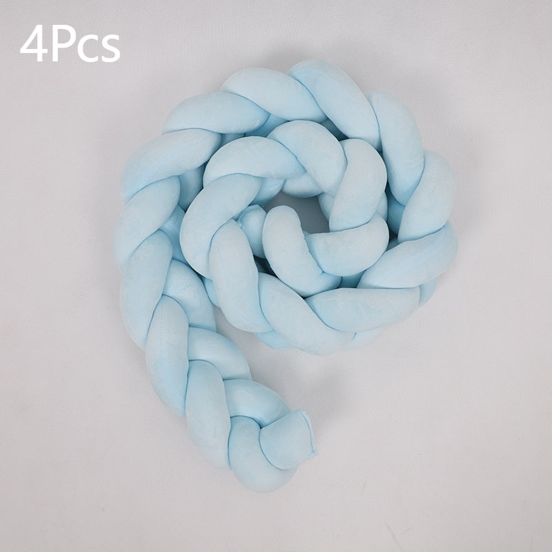 KTX-230099 Braided Crib Bumper Knot Pillow Cushion - Multi-Use Bedding Decor for Babies