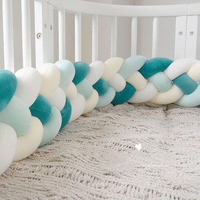 KTX-230099 Braided Crib Bumper Knot Pillow Cushion - Multi-Use Bedding Decor for Babies