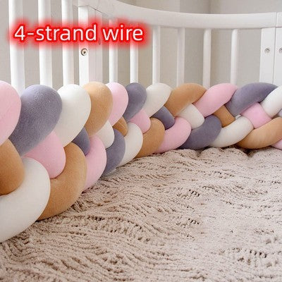 KTX-230099 Braided Crib Bumper Knot Pillow Cushion - Multi-Use Bedding Decor for Babies