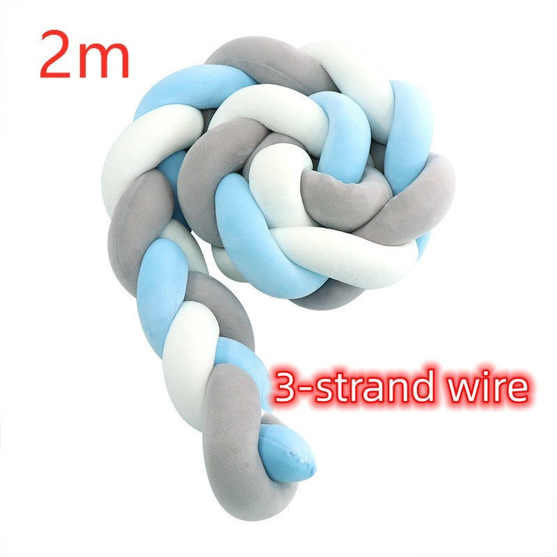 KTX-230099 Braided Crib Bumper Knot Pillow Cushion - Multi-Use Bedding Decor for Babies