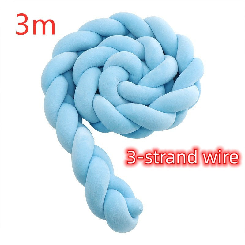 KTX-230099 Braided Crib Bumper Knot Pillow Cushion - Multi-Use Bedding Decor for Babies