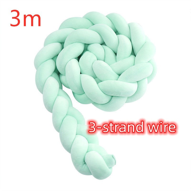 KTX-230099 Braided Crib Bumper Knot Pillow Cushion - Multi-Use Bedding Decor for Babies
