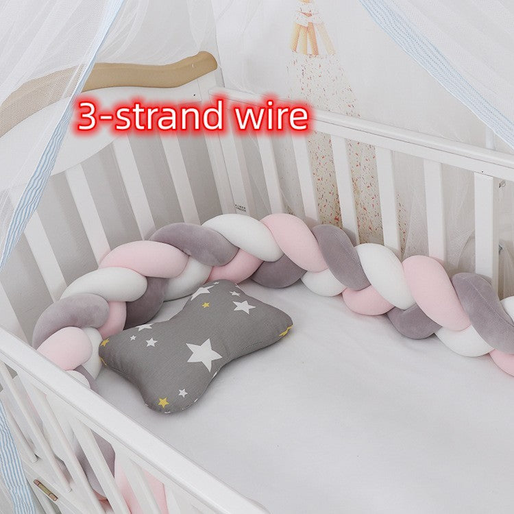 KTX-230099 Braided Crib Bumper Knot Pillow Cushion - Multi-Use Bedding Decor for Babies