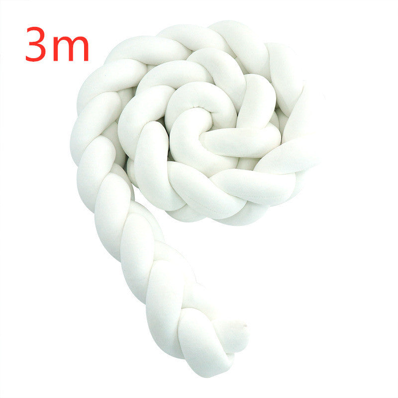 KTX-230099 Braided Crib Bumper Knot Pillow Cushion - Multi-Use Bedding Decor for Babies