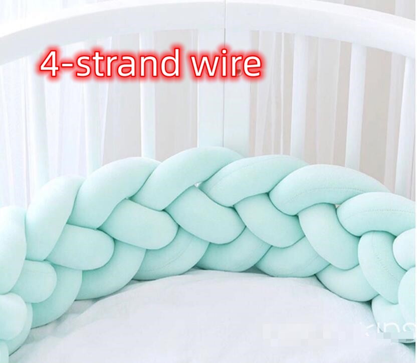 KTX-230099 Braided Crib Bumper Knot Pillow Cushion - Multi-Use Bedding Decor for Babies