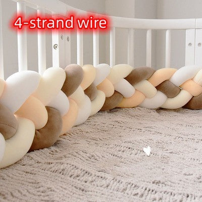 KTX-230099 Braided Crib Bumper Knot Pillow Cushion - Multi-Use Bedding Decor for Babies
