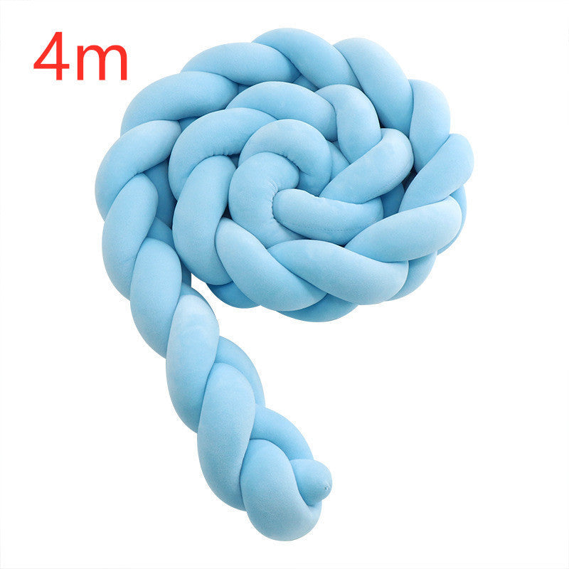 KTX-230099 Braided Crib Bumper Knot Pillow Cushion - Multi-Use Bedding Decor for Babies