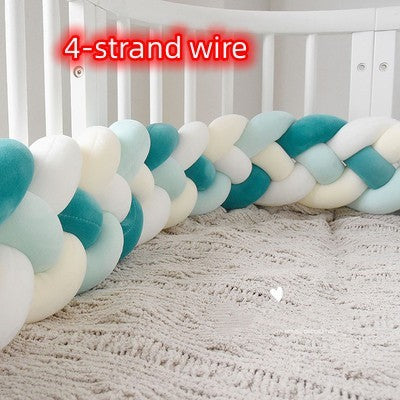 KTX-230099 Braided Crib Bumper Knot Pillow Cushion - Multi-Use Bedding Decor for Babies