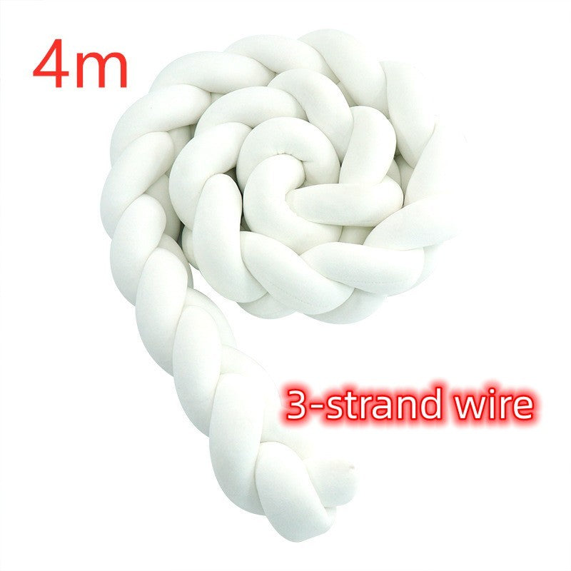 KTX-230099 Braided Crib Bumper Knot Pillow Cushion - Multi-Use Bedding Decor for Babies
