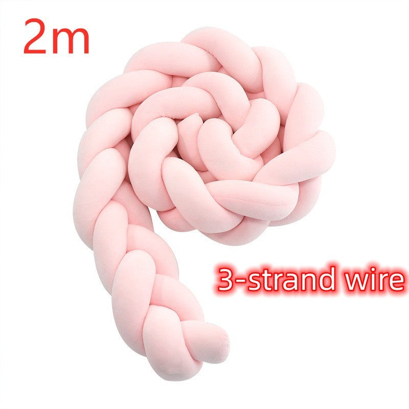 KTX-230099 Braided Crib Bumper Knot Pillow Cushion - Multi-Use Bedding Decor for Babies