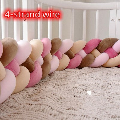 KTX-230099 Braided Crib Bumper Knot Pillow Cushion - Multi-Use Bedding Decor for Babies