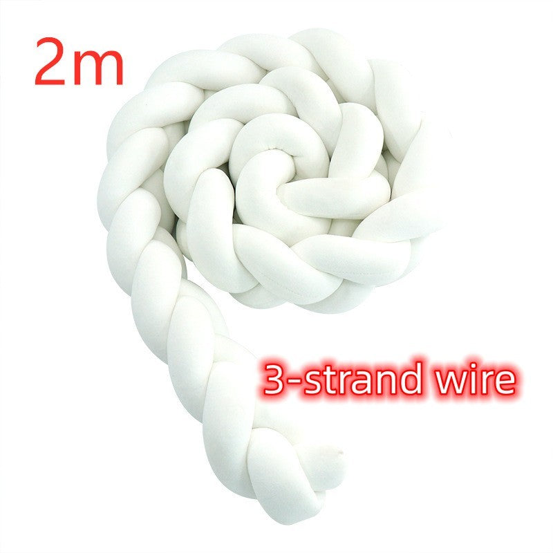 KTX-230099 Braided Crib Bumper Knot Pillow Cushion - Multi-Use Bedding Decor for Babies