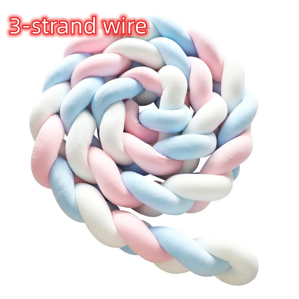 KTX-230099 Braided Crib Bumper Knot Pillow Cushion - Multi-Use Bedding Decor for Babies
