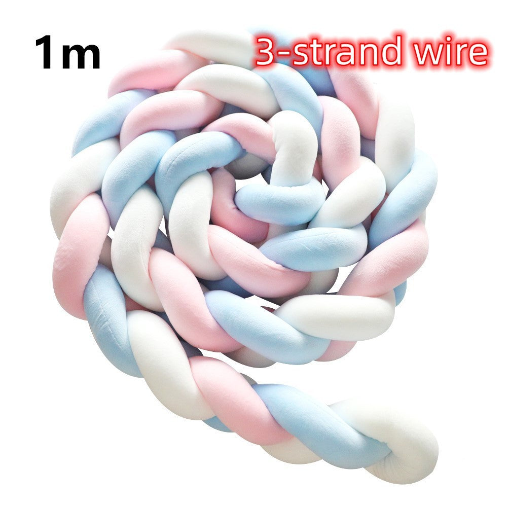 KTX-230099 Braided Crib Bumper Knot Pillow Cushion - Multi-Use Bedding Decor for Babies