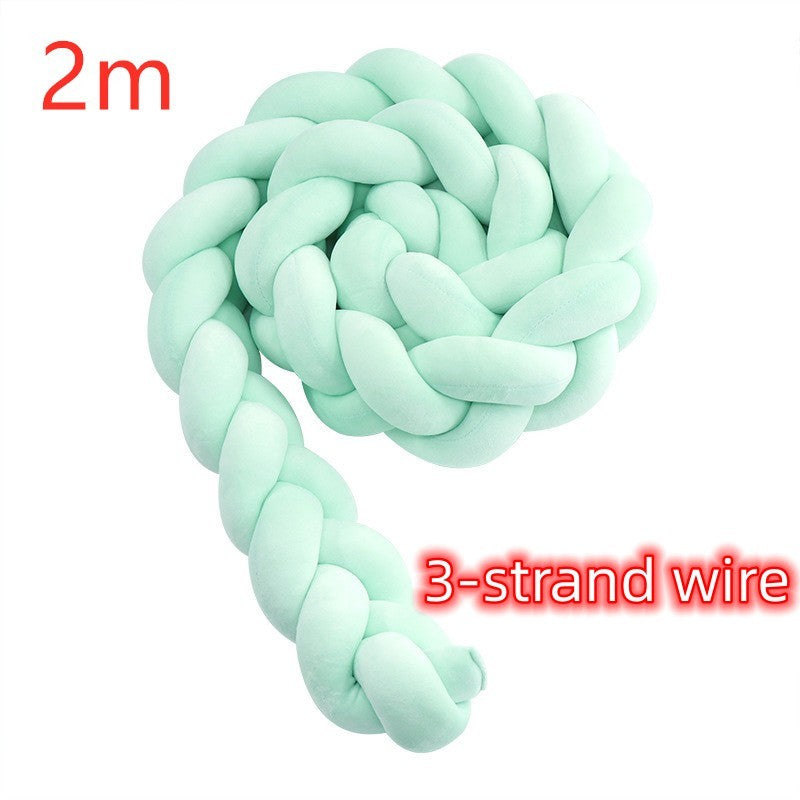 KTX-230099 Braided Crib Bumper Knot Pillow Cushion - Multi-Use Bedding Decor for Babies