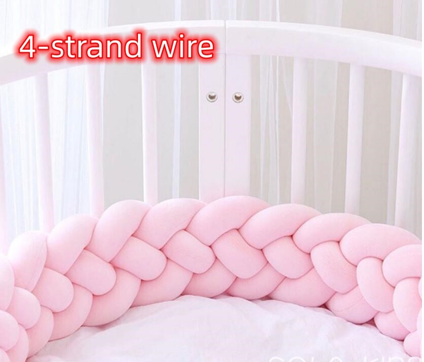 KTX-230099 Braided Crib Bumper Knot Pillow Cushion - Multi-Use Bedding Decor for Babies