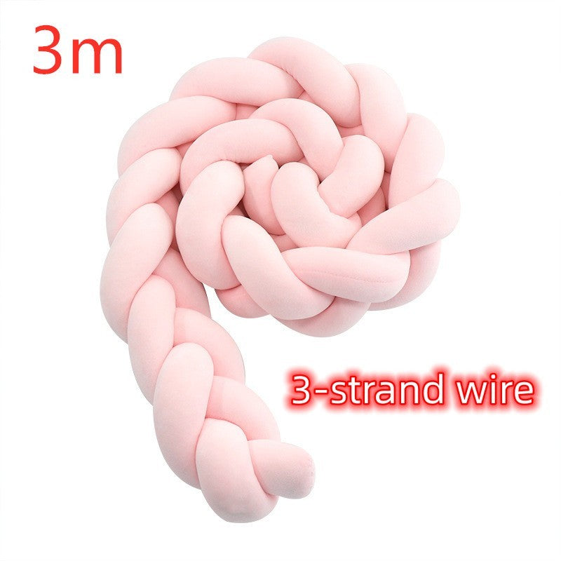 KTX-230099 Braided Crib Bumper Knot Pillow Cushion - Multi-Use Bedding Decor for Babies