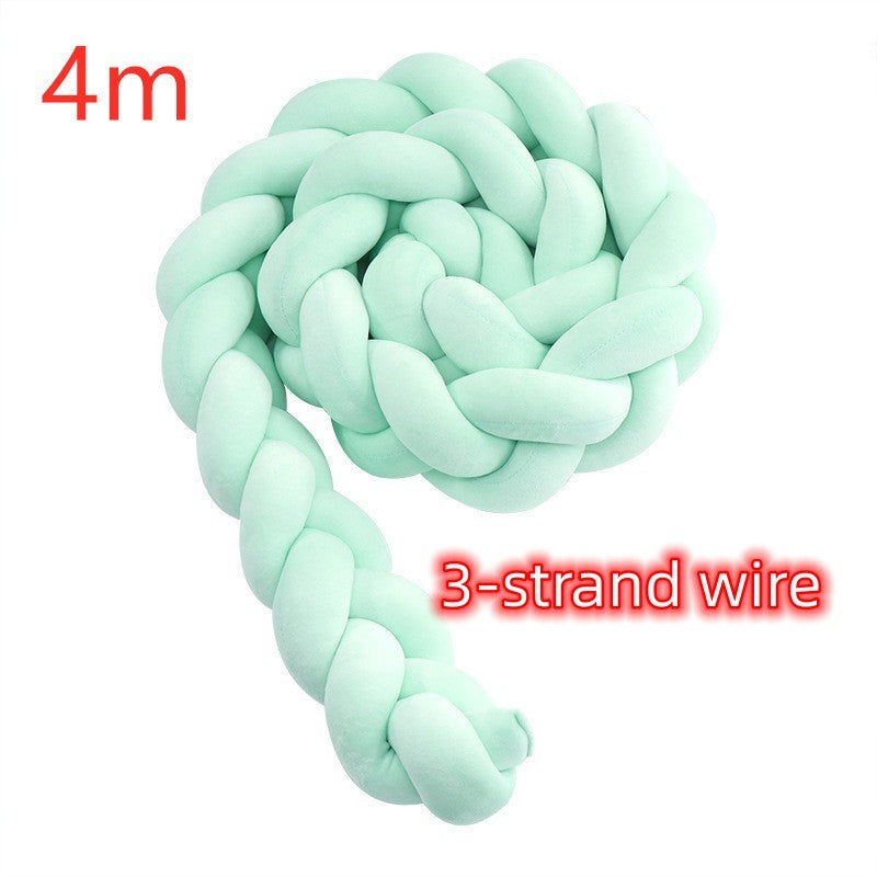 KTX-230099 Braided Crib Bumper Knot Pillow Cushion - Multi-Use Bedding Decor for Babies
