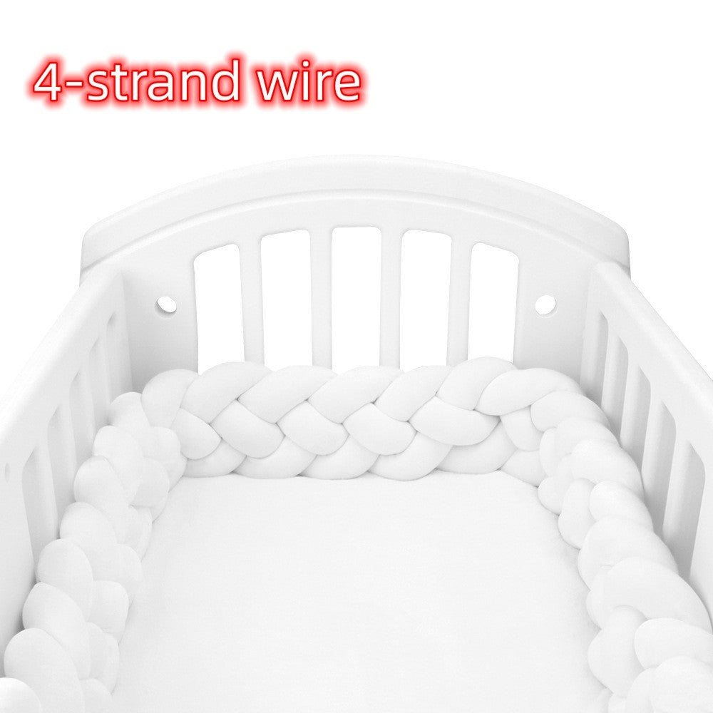 KTX-230099 Braided Crib Bumper Knot Pillow Cushion - Multi-Use Bedding Decor for Babies