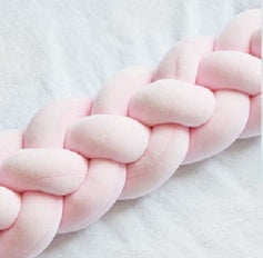 KTX-230099 Braided Crib Bumper Knot Pillow Cushion - Multi-Use Bedding Decor for Babies