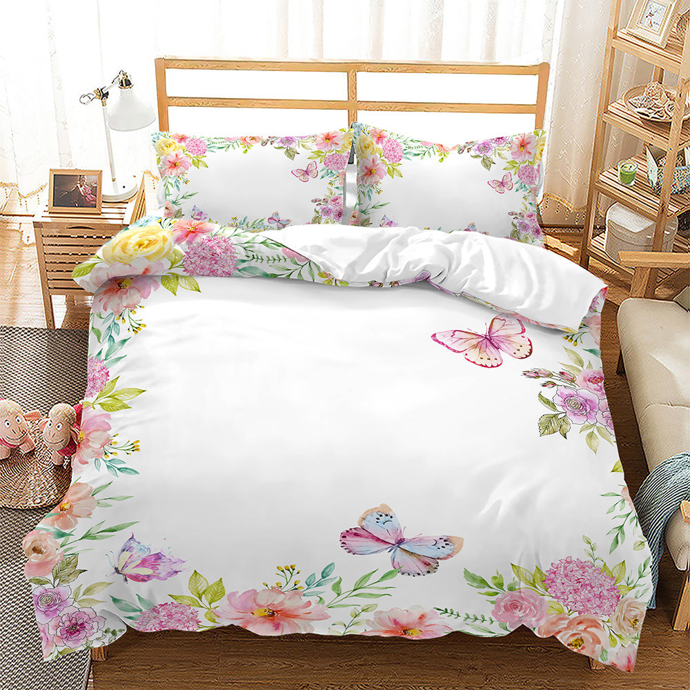 KTX-230483 Reed Dandelion Cartoon Bedding Set, Soft 90g Brushed Polyester, Available in Multiple Sizes