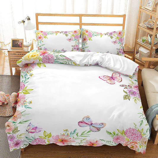 KTX-230483 Reed Dandelion Cartoon Bedding Set, Soft 90g Brushed Polyester, Available in Multiple Sizes