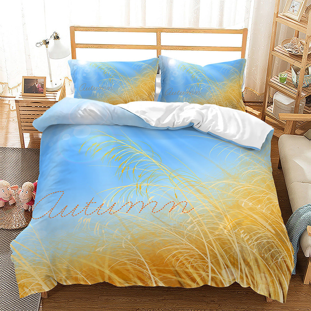 KTX-230483 Reed Dandelion Cartoon Bedding Set, Soft 90g Brushed Polyester, Available in Multiple Sizes