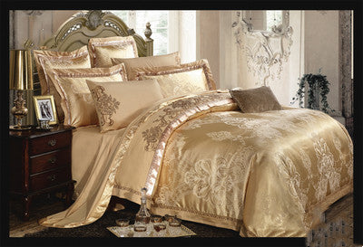 KTX-231251 Luxury Ice Silk Jacquard Linen and Cotton Bedding Set in Various Colors - 4 Piece Collection