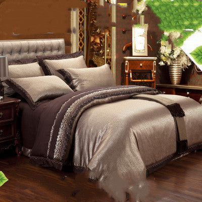 KTX-231251 Luxury Ice Silk Jacquard Linen and Cotton Bedding Set in Various Colors - 4 Piece Collection