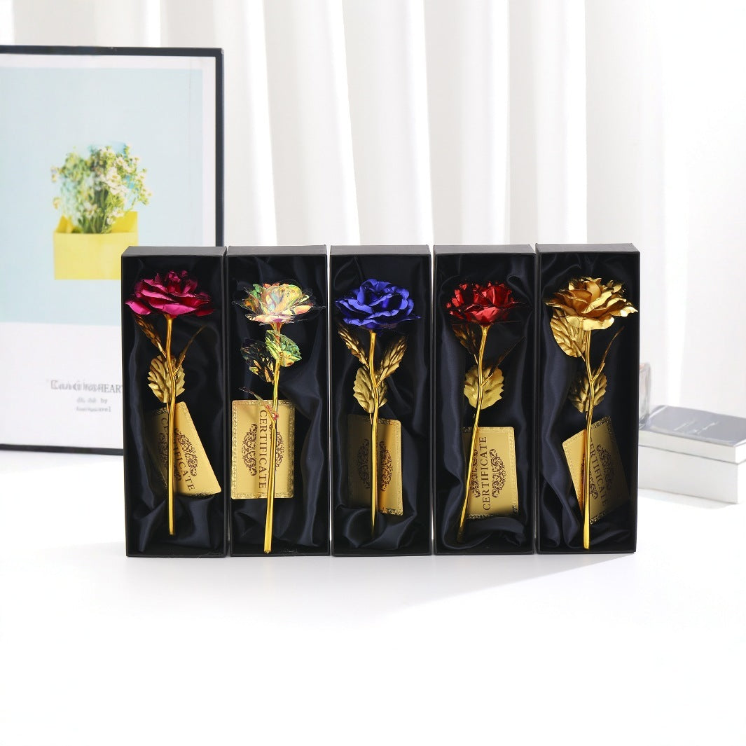 KTX-231571 Gold Foil Rose - Creative Gift for Holidays and Special Occasions in Various Colors