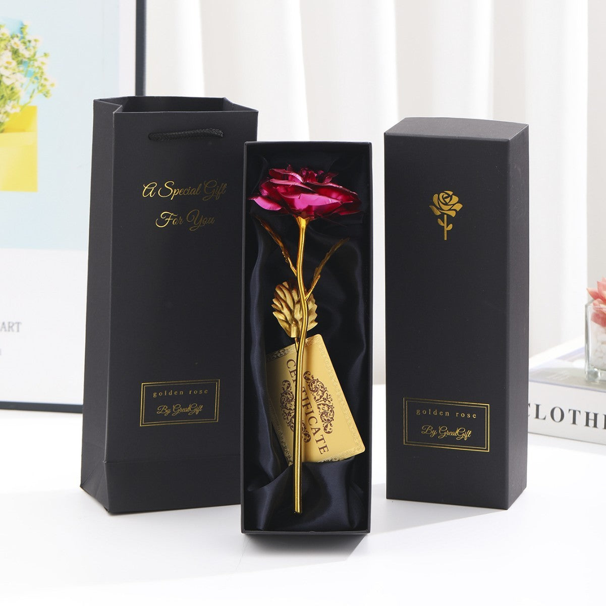 KTX-231571 Gold Foil Rose - Creative Gift for Holidays and Special Occasions in Various Colors