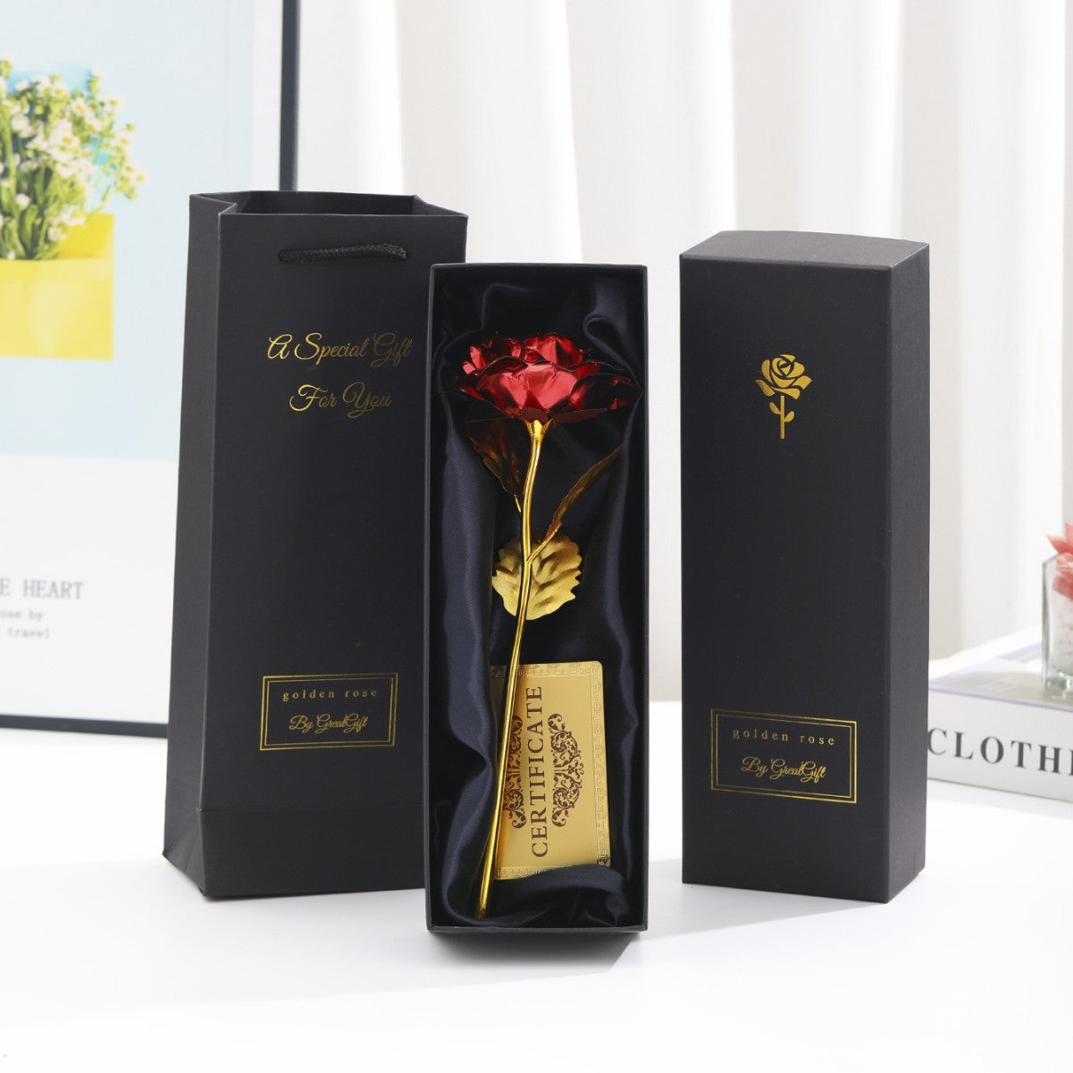 KTX-231571 Gold Foil Rose - Creative Gift for Holidays and Special Occasions in Various Colors