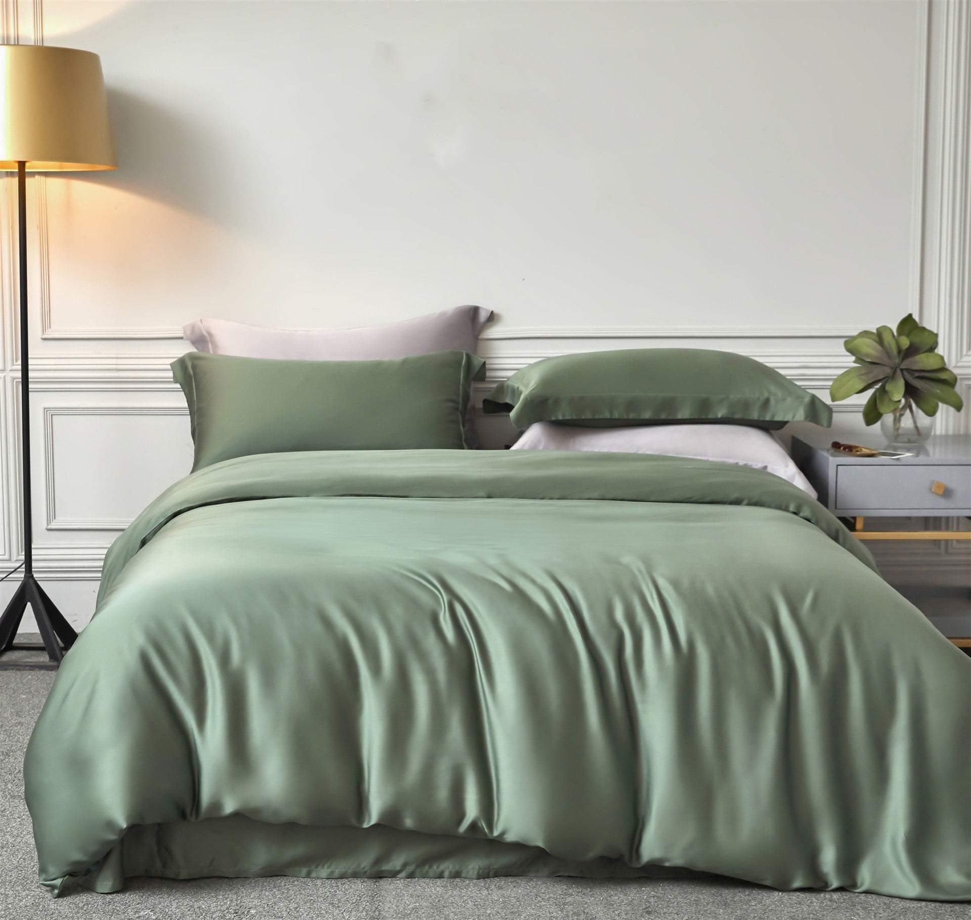 KTX-231635 Double-sided Fine Tencel Bed Set in Various Modern Colors with Smooth Finish