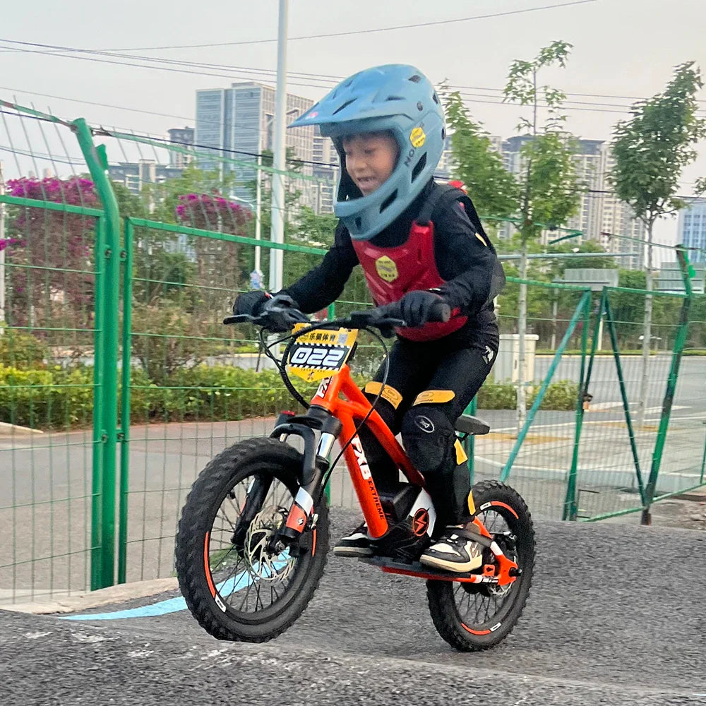 KTX-231891 Electric 36V 5AH 16-Inch No-Pedal Bike for Kids Ages 5-8 with 3-Speed and Hydraulic Disc Brakes