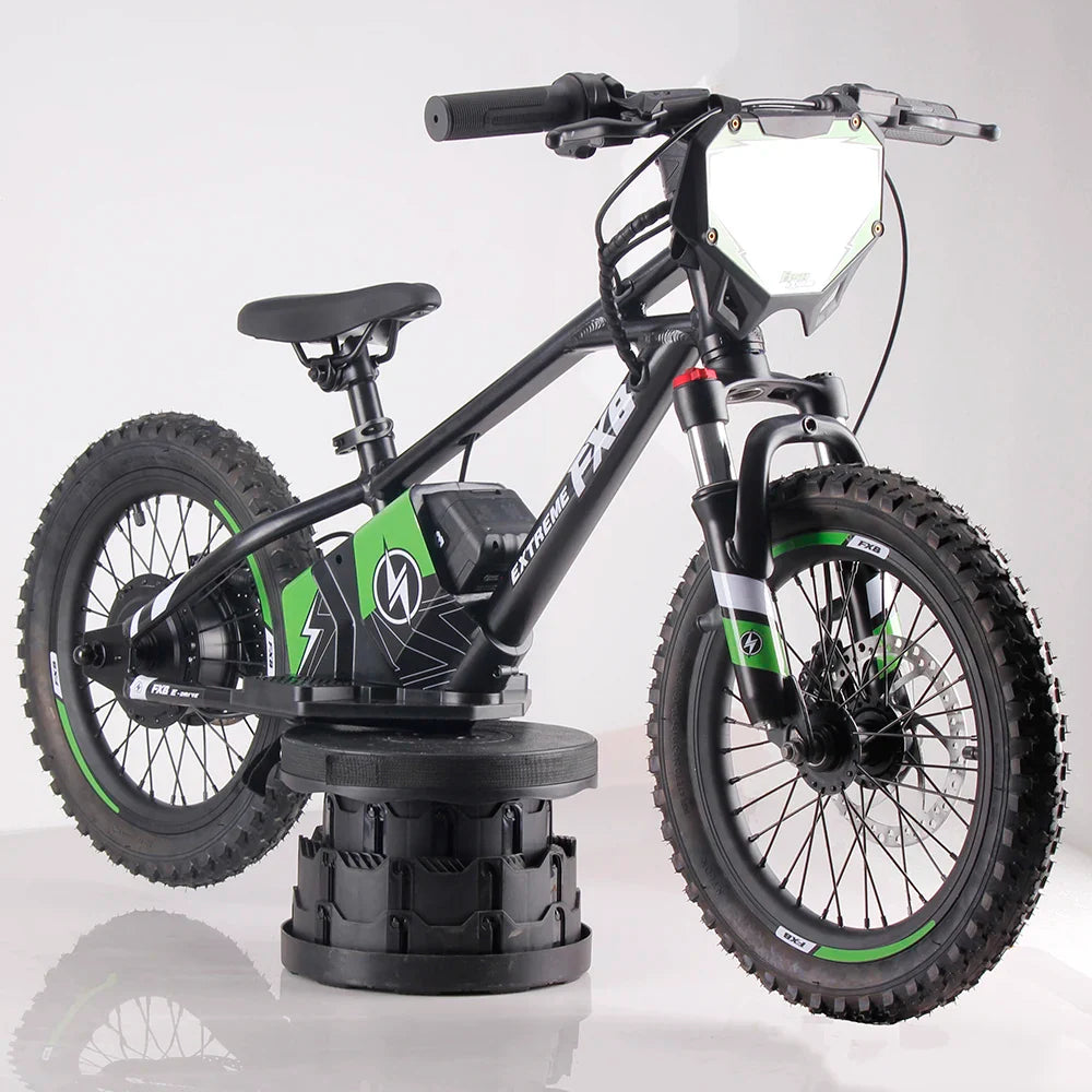 KTX-231891 Electric 36V 5AH 16-Inch No-Pedal Bike for Kids Ages 5-8 with 3-Speed and Hydraulic Disc Brakes