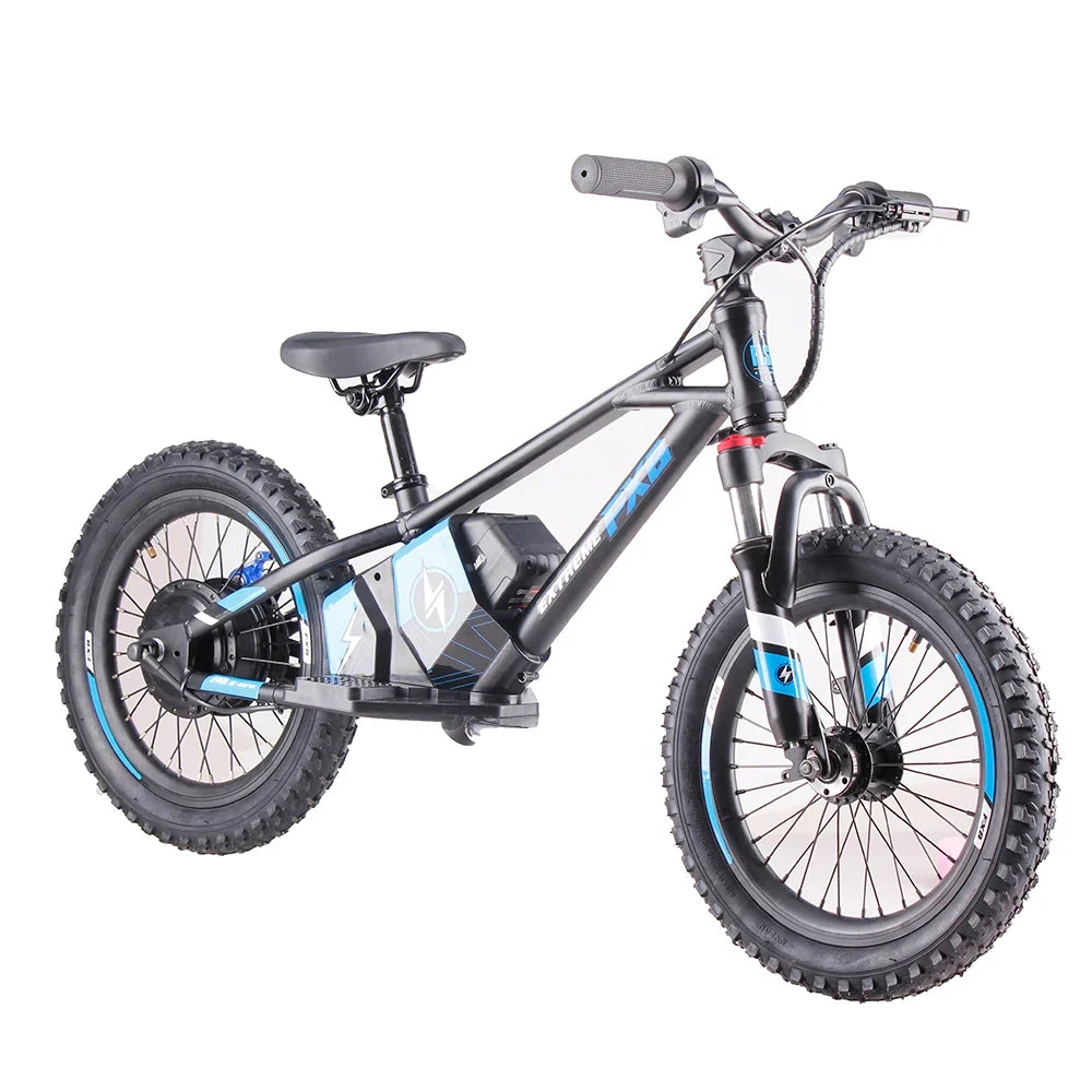 KTX-231891 Electric 36V 5AH 16-Inch No-Pedal Bike for Kids Ages 5-8 with 3-Speed and Hydraulic Disc Brakes