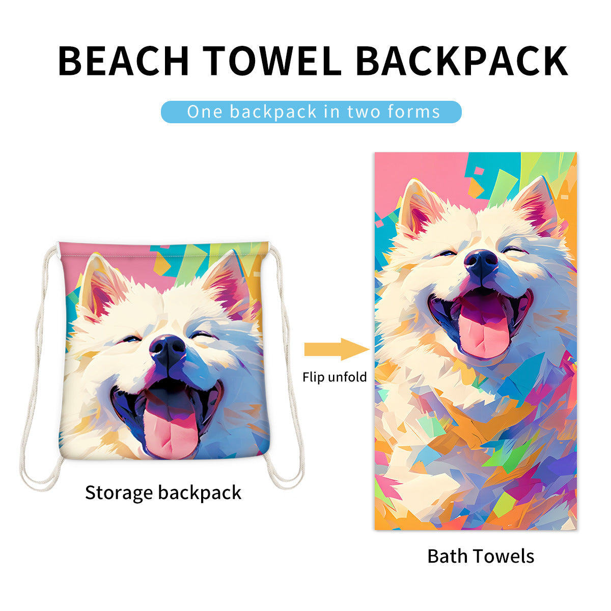 KTX-231891 Versatile Microfiber Beach Towel and Bag Storage - Multiple Colors Available