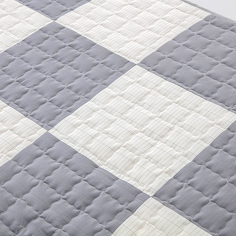 KTX-232787 Antibacterial Silver Fiber Cotton Fitted Sheet with Anti-Skid Pillow Cases - Geometric Modern Design