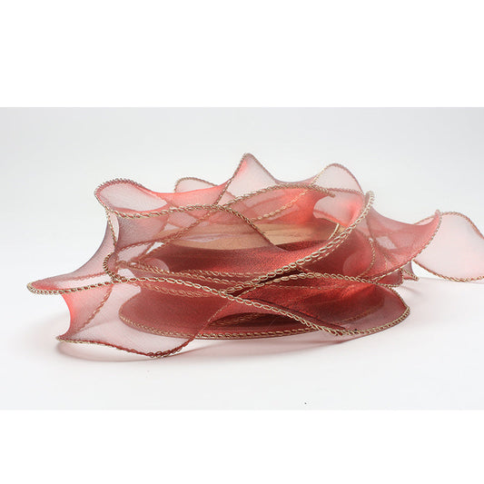 KTX-233555 Phnom Penh Fishtail Flowers 4cm Yarn Packaging Ribbon in Various Colors