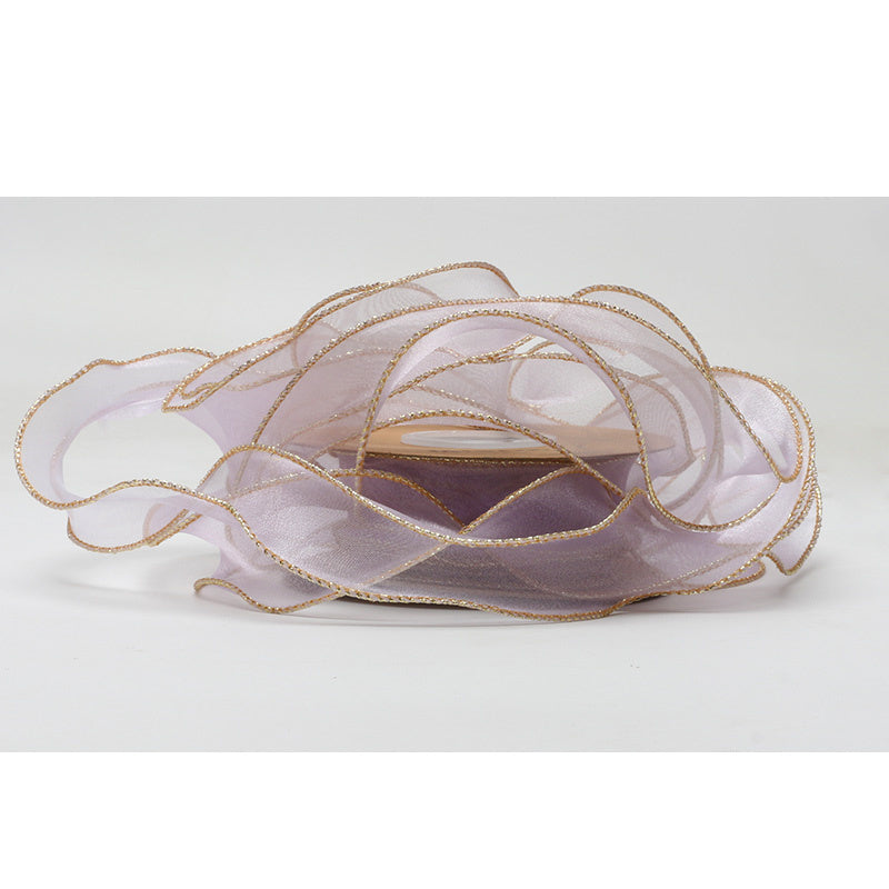 KTX-233555 Phnom Penh Fishtail Flowers 4cm Yarn Packaging Ribbon in Various Colors