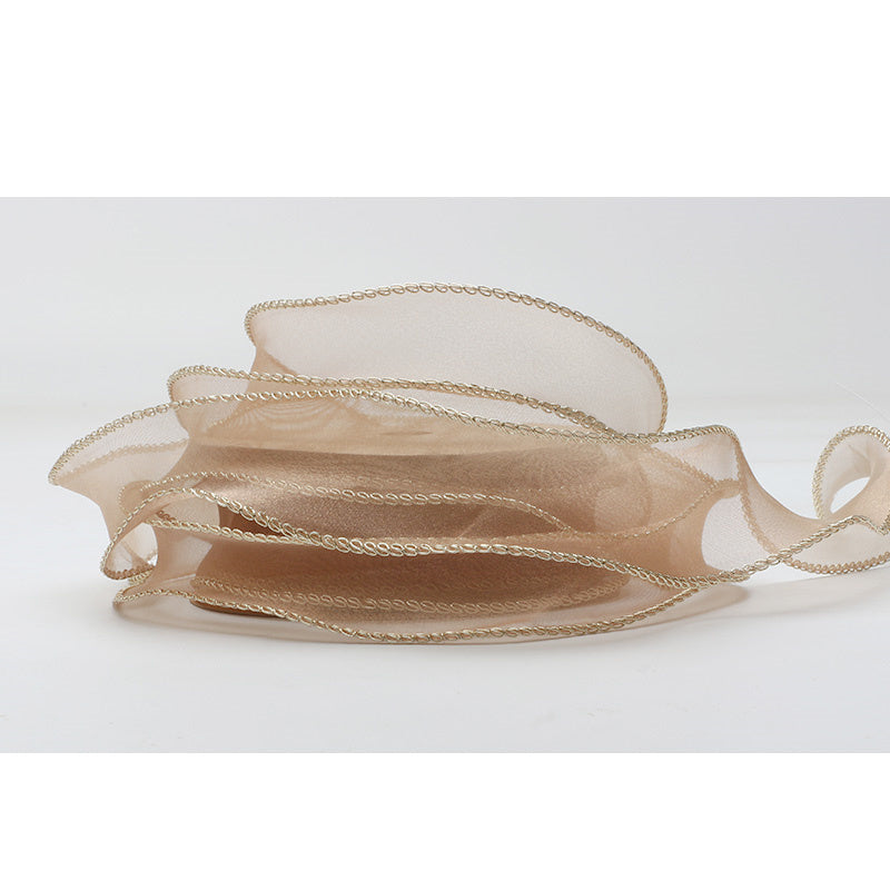 KTX-233555 Phnom Penh Fishtail Flowers 4cm Yarn Packaging Ribbon in Various Colors