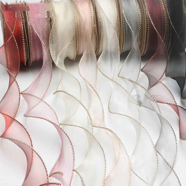 KTX-233555 Phnom Penh Fishtail Flowers 4cm Yarn Packaging Ribbon in Various Colors