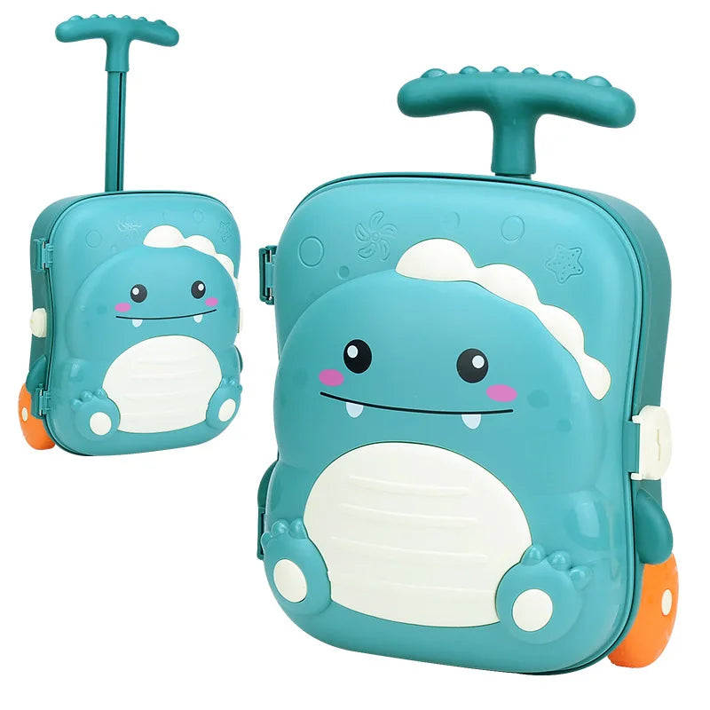 KTX-233875 8-Piece Dinosaur Trolley Case Beach Toy Set for Kids - Outdoor Multi-Play Summer Toys